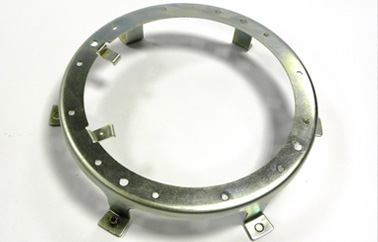 Bent and riveted lamp holder ring