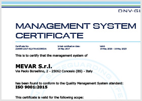 UNI EN ISO 9001:2015 certification